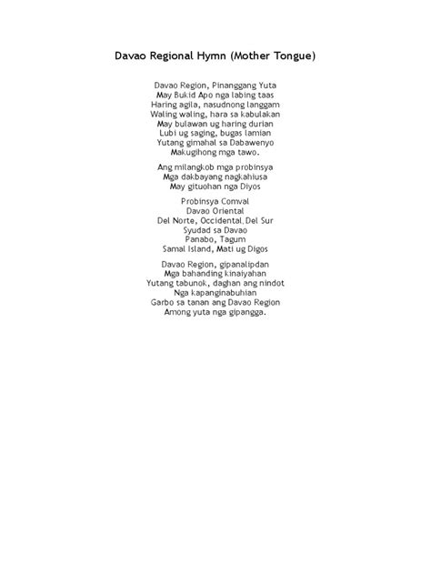 habagatang davao lyrics|DAVAO ORIENTAL Province, the Philippines Anthem .